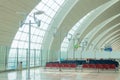 Airport interior in waiting area near gate