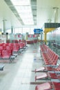 Airport interior in waiting area near gate Royalty Free Stock Photo