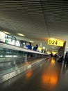 Airport interior walkway to Gate