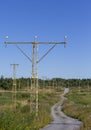 Airport landing lights  on a sunny day. Royalty Free Stock Photo