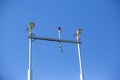 Airport landing lights  on a sunny day. Royalty Free Stock Photo