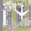 Airport landing strips top view