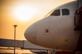 Airport - large nose airplane Royalty Free Stock Photo