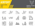 Airport line icon set