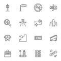 Airport line icons set