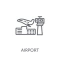 Airport linear icon. Modern outline Airport logo concept on whit