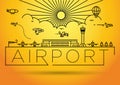 Airport Linear Vector Illustration