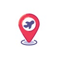 Airport location pin flat icon