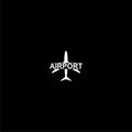 Airport logo icon isolated on dark background Royalty Free Stock Photo