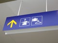 Airport lost-and-found and baggage check signs Royalty Free Stock Photo