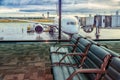 Airport lounge and airplane Royalty Free Stock Photo