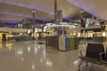 Airport lounge with recycling bins. London Heathrow. Royalty Free Stock Photo