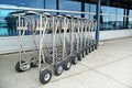 Airport luggage carts Royalty Free Stock Photo