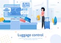 Airport Luggage Control Flat Vector Ad Banner Royalty Free Stock Photo