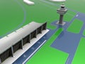 Airport main terminal illustration