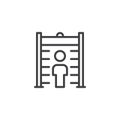 Airport metal detector outline icon