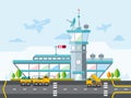 Airport Modern Flat Design Vector Illustration