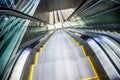 Airport moving sidewalk also travelator, walkalator .