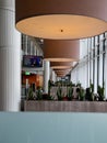 Airport, Munich, Germany - 09 April 2019: boarding area at munich airport terminal 2 with green plants