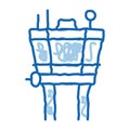 airport navigation center doodle icon hand drawn illustration