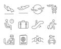 Airport navigation icons set