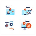 Airport new normal flat icons set