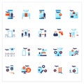 Airport new normal flat icons set