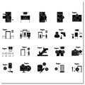 Airport new normal glyph icons set