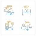 Airport new normal gradient icons set