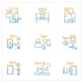 Airport new normal gradient icons set