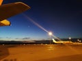 Airport in the night Royalty Free Stock Photo