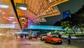 Airport outside Street Building People at night in Mexico City Mexico Royalty Free Stock Photo