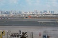 Airport outside the window scene, waiting for the flight Royalty Free Stock Photo