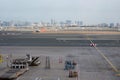 Airport outside the window scene, waiting for the flight Royalty Free Stock Photo