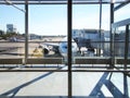 Airport outside the window scene,waiting for the flight Royalty Free Stock Photo