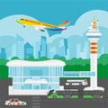 Airport plan or vector template layout infographics Royalty Free Stock Photo