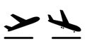 airport plane arrival and departure icons