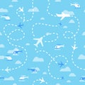 Airport Planes Seamless Pattern