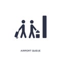 airport queue icon on white background. Simple element illustration from airport terminal concept