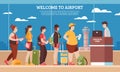 Airport Queue Illustration