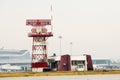 Airport radar communication tower Royalty Free Stock Photo