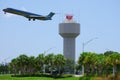 Airport radar with plane taking off