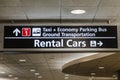 Airport Rental Cars, Parking and Ground Transportation Sign Royalty Free Stock Photo