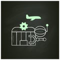 Airport robotization chalk icon