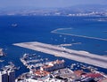 Airport runway, Gibraltar. Royalty Free Stock Photo