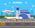 Airport Runway Illustration Royalty Free Stock Photo