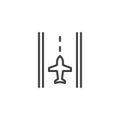 Airport runway outline icon Royalty Free Stock Photo