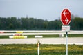 Airport runway signs Royalty Free Stock Photo