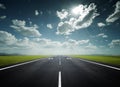 Airport runway on a sunny day Royalty Free Stock Photo