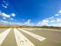 Airport runway on a sunny day Royalty Free Stock Photo